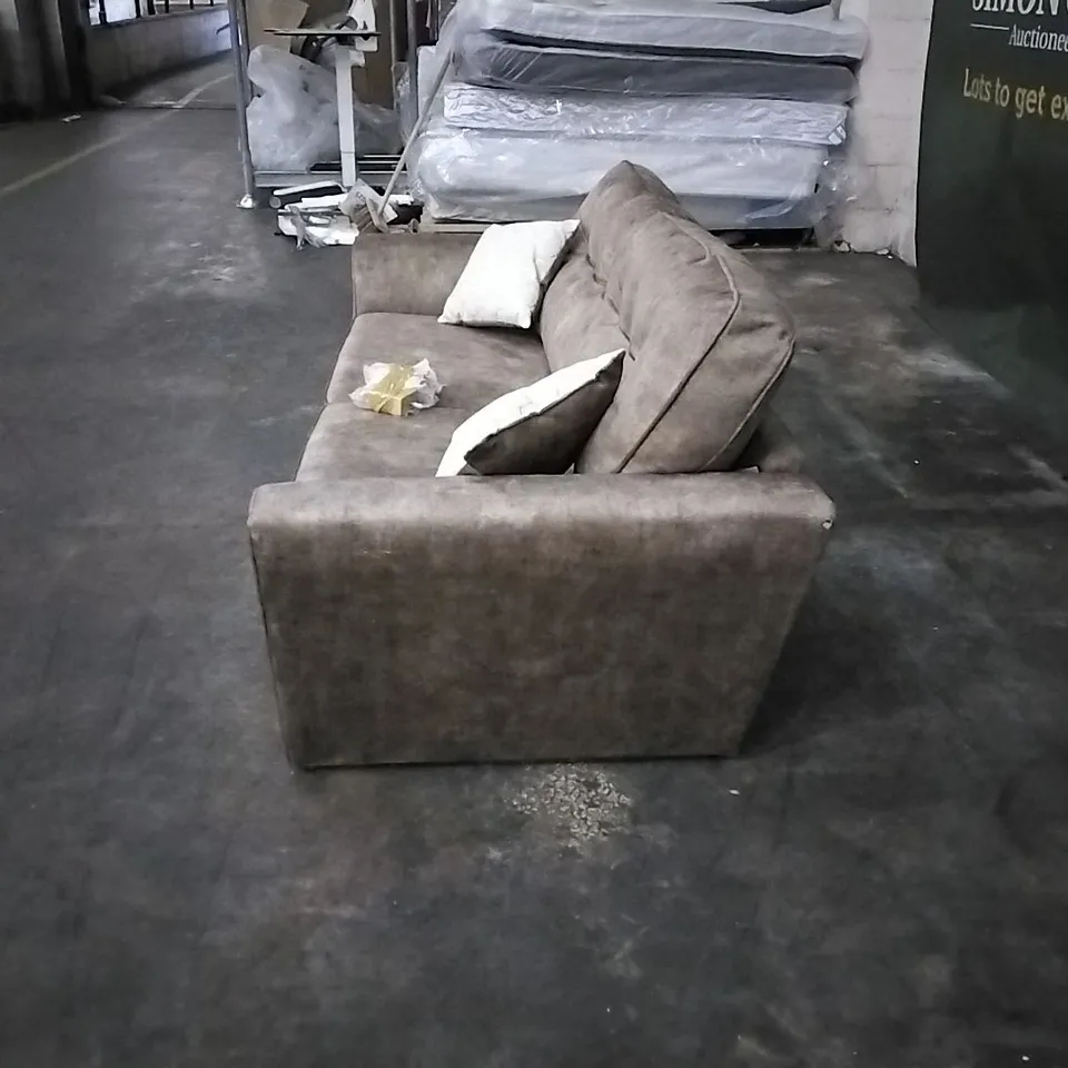 QUALITY DESIGNER AMAYA FABRIC 3 SEATER SOFA MARBLE BROWN 