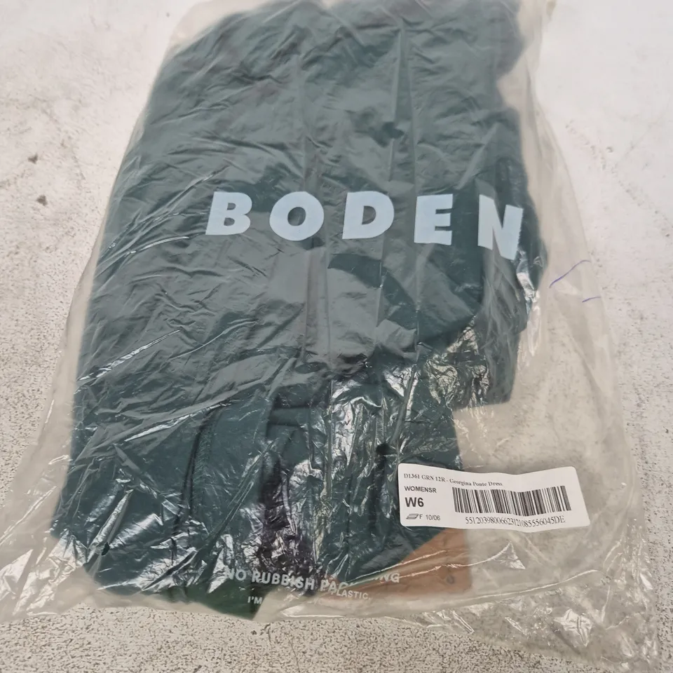 BODEN GEORGINA PONTE DRESS – GREEN – UK 12R