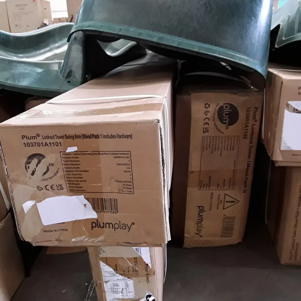 BOXED PLUM LOOKOUT TOWER WITH SWING ARM (3 BOXES + SLIDE) RRP £745