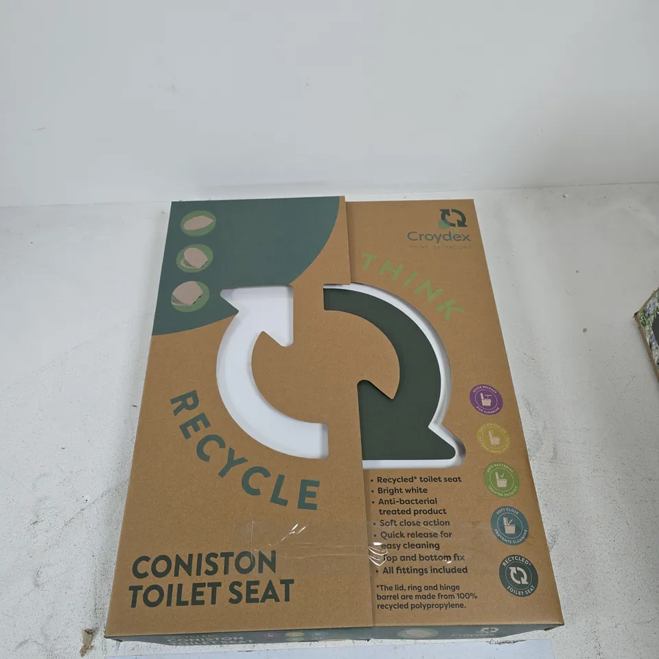 CROYDEX CONISTON TOILET SEAT – RECYCLED, WHITE, SOFT-CLOSE