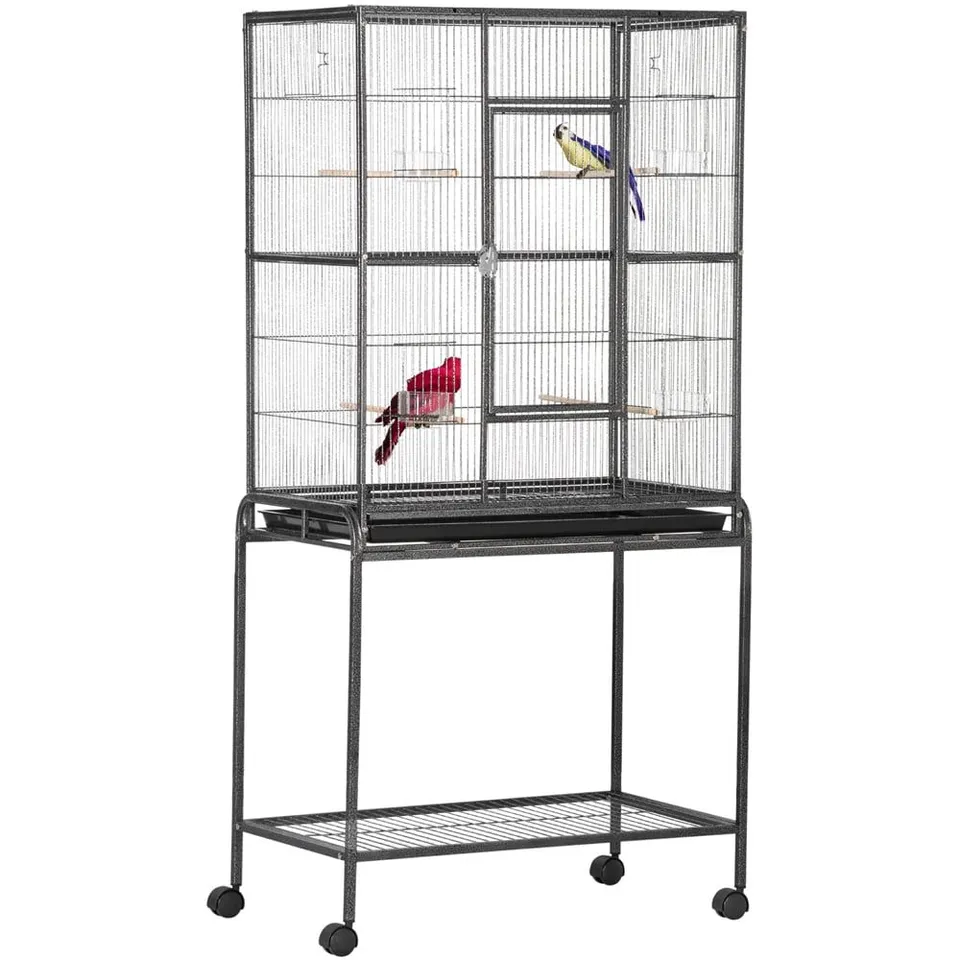 BOXED PAWHUT BLACK WIDE BIRD CAGE WITH STAND (1 BOX)