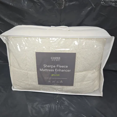 COZEE HOME SHERPA FLEECE MATTRESS ENHANCER IN WHITE