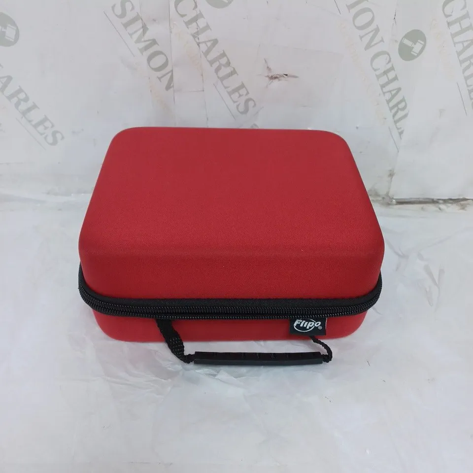 BOXED LOT OF 2 RED STORAGE CASES BY FLIPO