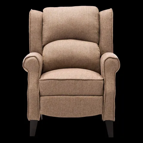 BOXED PUSHBACK BEIGE FABRIC RECLINER CHAIR