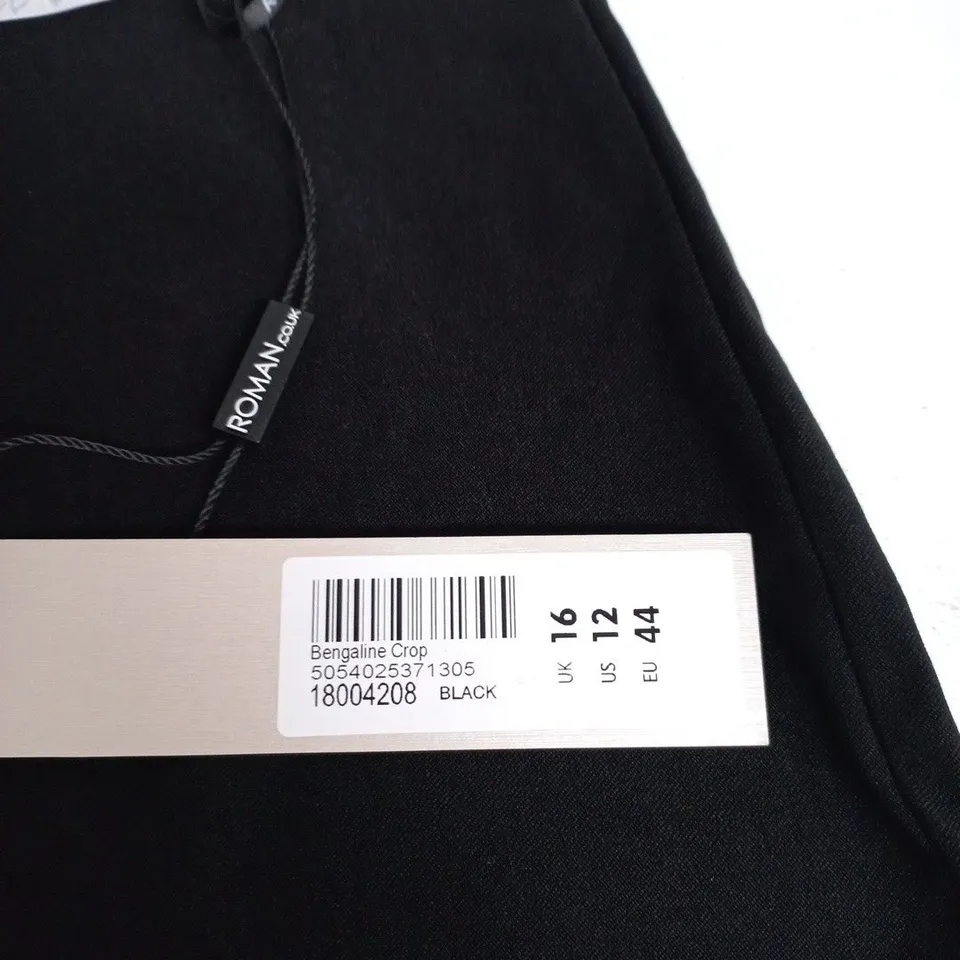 ROMAN CROP TROUSERS – BLACK, UK 16 (EU 44) MEN'S