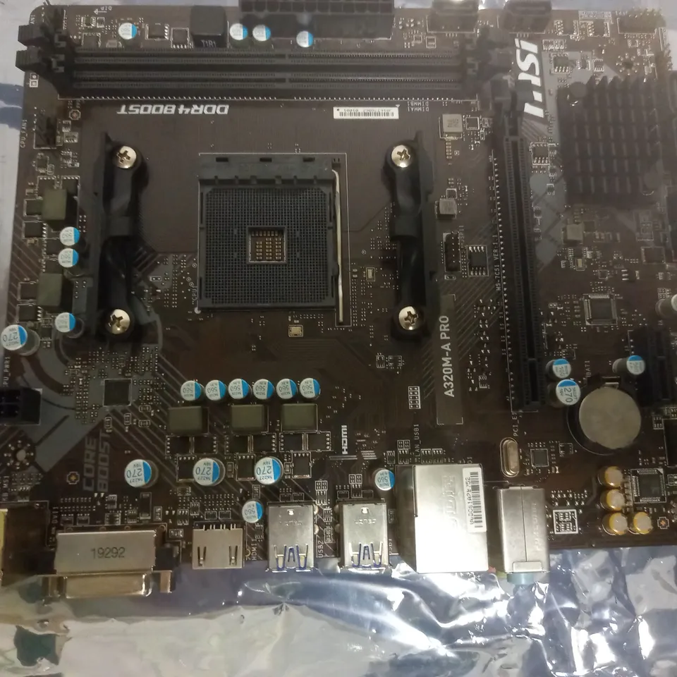 MSI A320M-A PRO MOTHERBOARD M-ATX, BLACK
