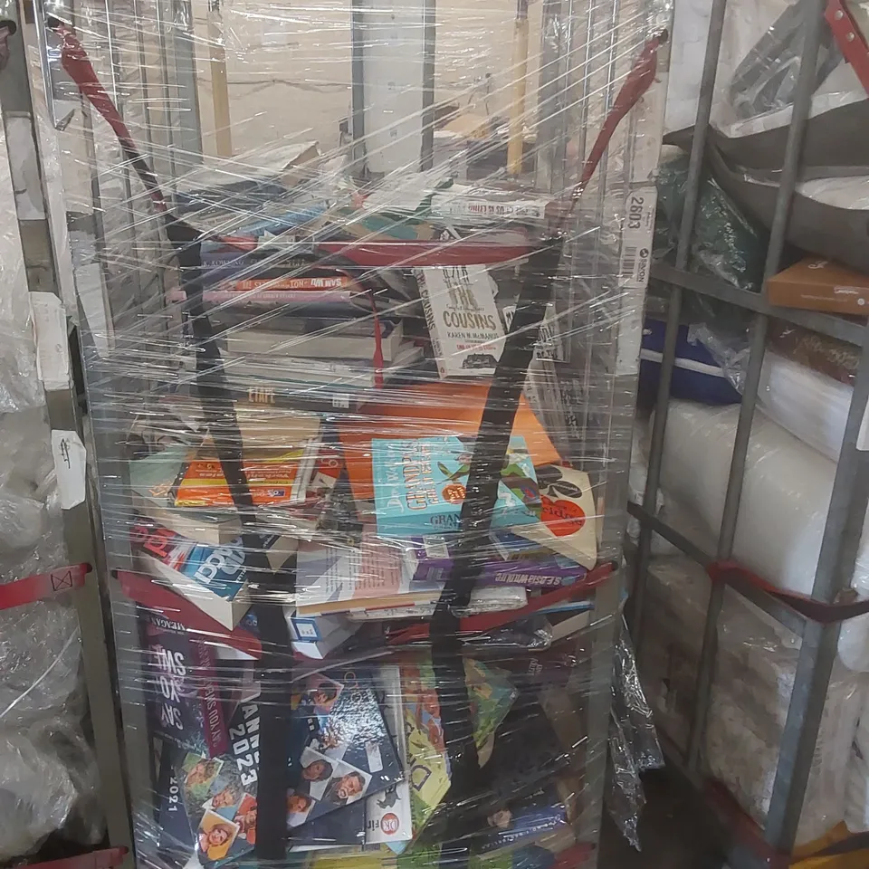 CAGE CONTAINING A VERY LARGE QUANTITY OF ASSORTED BOOKS ECT  // CAGE NOT INCLUDED