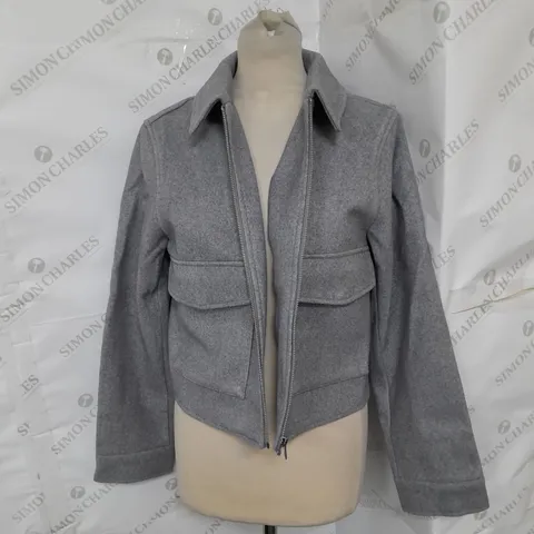MANGO ZIP UP JACKET IN GREY SIZE S