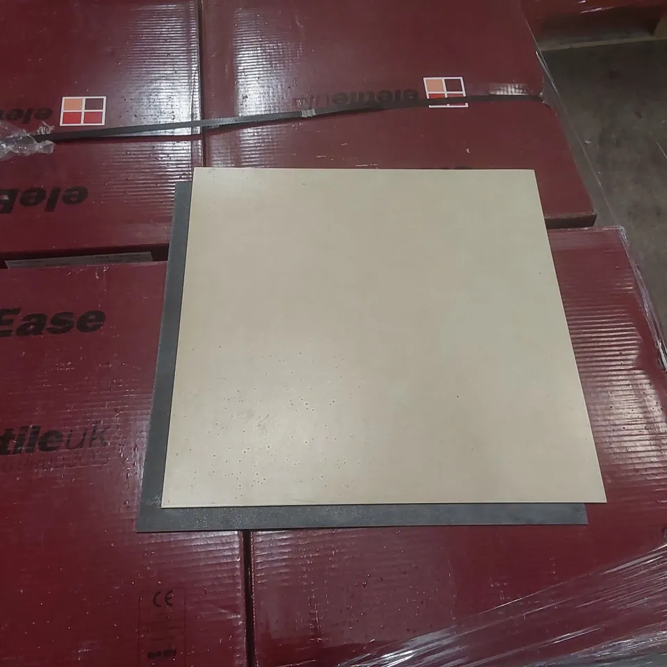 PALLET CONTAINING APPROXIMATELY 44x PACKS OF BRAND NEW ELE TILE ELEASE LIMESTONE 18"X18"X 4MM COVERAGE: 2.09M² PP LUXURY VINYL TILES