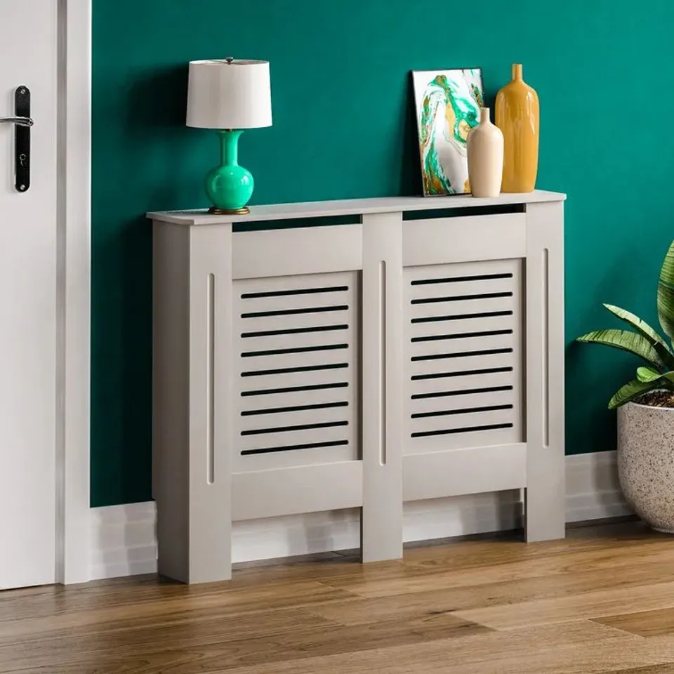 BOXED RESSIE RADIATOR COVER - W 111cm X D 19cm X H 82cm, WHITE (1 BOX)