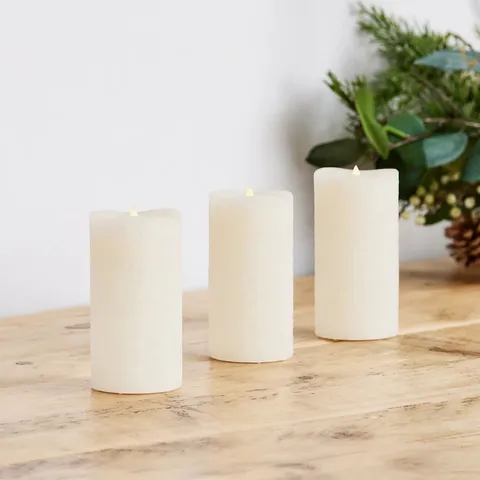 SARA BY SARA DAVIES SET OF 3 SNOWFLAKE LED CANDLES
