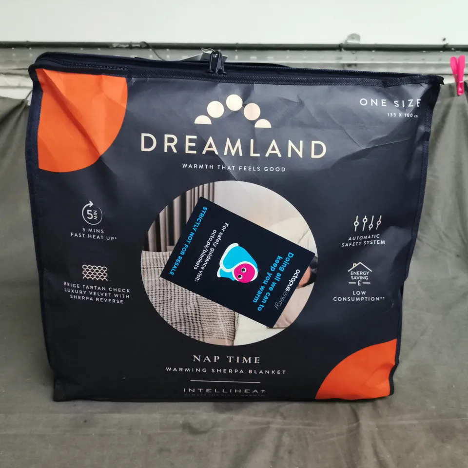 DREAMLAND NAP TIME WARMING SHERPA BLANKET – ONE SIZE 135 X 180 CM (IN BAG)