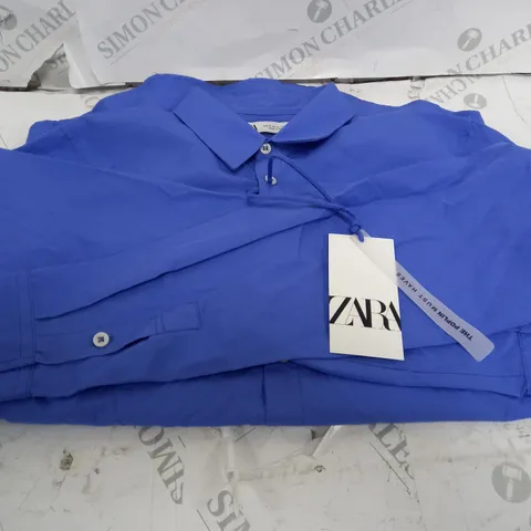 MENS ZARA MODERN SLIM BLUE SHIRT - SIZE MEDIUM
