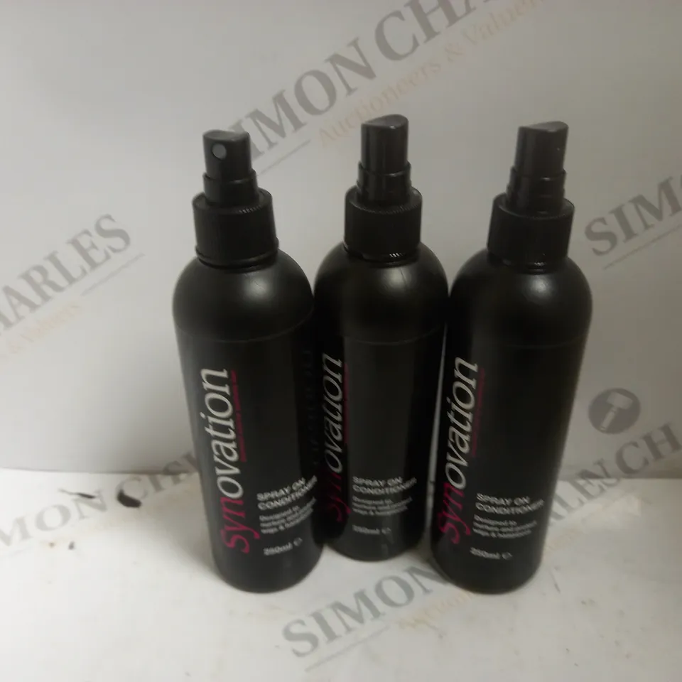 APPROXIMATELY 3 SYNOVATION SPRAY ON CONDITIONER (250ml) BOTTLES