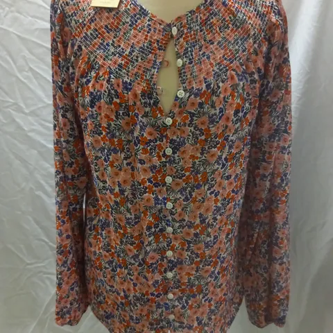 HUSH LANA SHIRRED BLOUSE, LIGHT POP FLORAL - SIZE 8