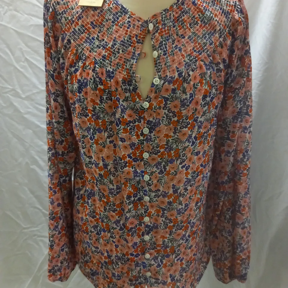 HUSH LANA SHIRRED BLOUSE, LIGHT POP FLORAL - SIZE 8
