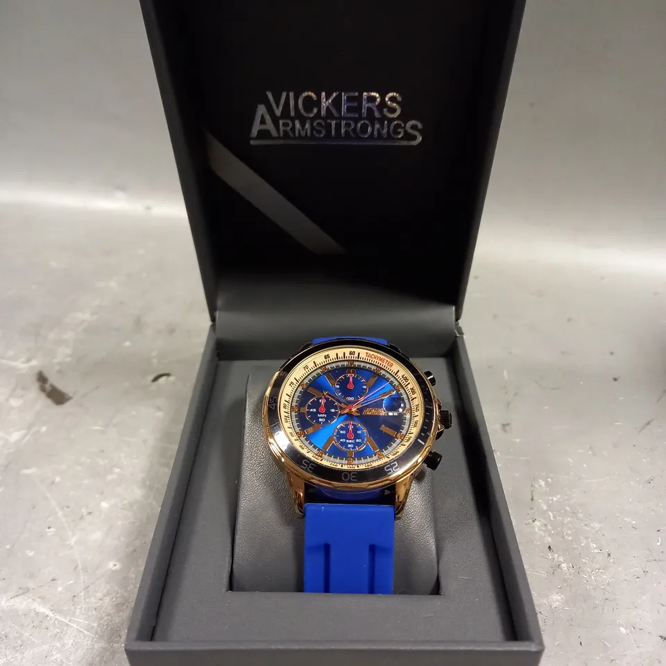 VICKERS ARMSTRONGS ESCAPADE BLUE DIAL WATCH 