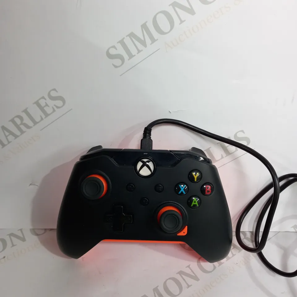 PDP ATOMIC BLACK & ORANGE  WIRED XBOX CONTROLLER