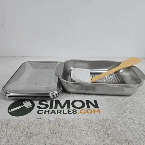STAINLESS STEEL SET OF 3 BAKING PANS BOXED