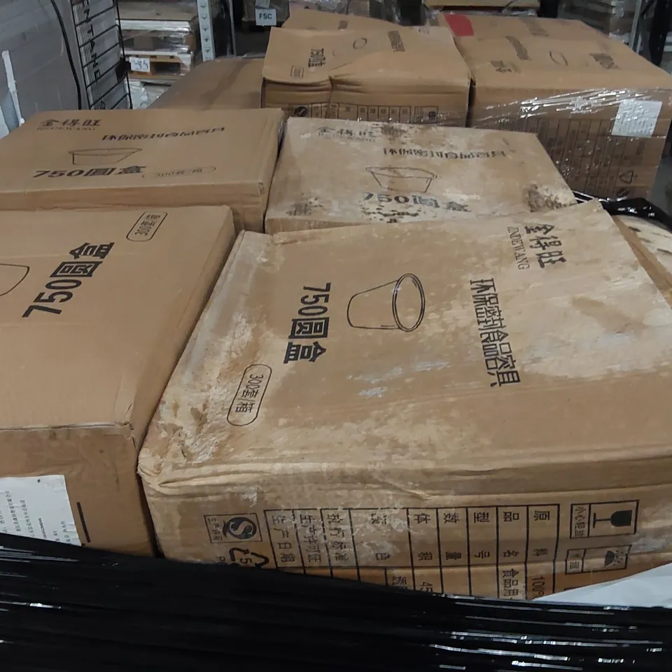 PALLET TO CONTAIN A LARGE ASSORTMENT OF SEALED FOOD CONTAINERS 