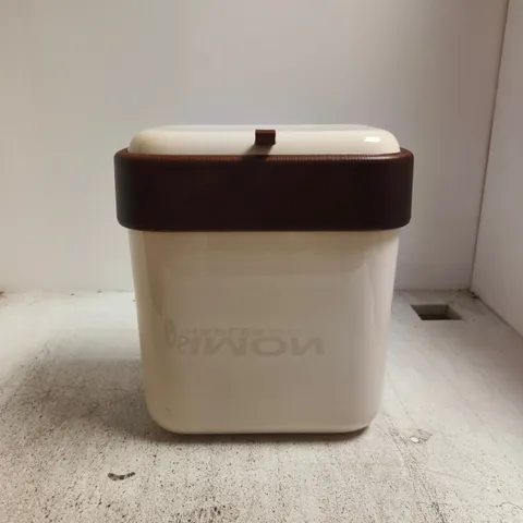 CREAM WHITE AND BROWN WASTE BIN BOXED