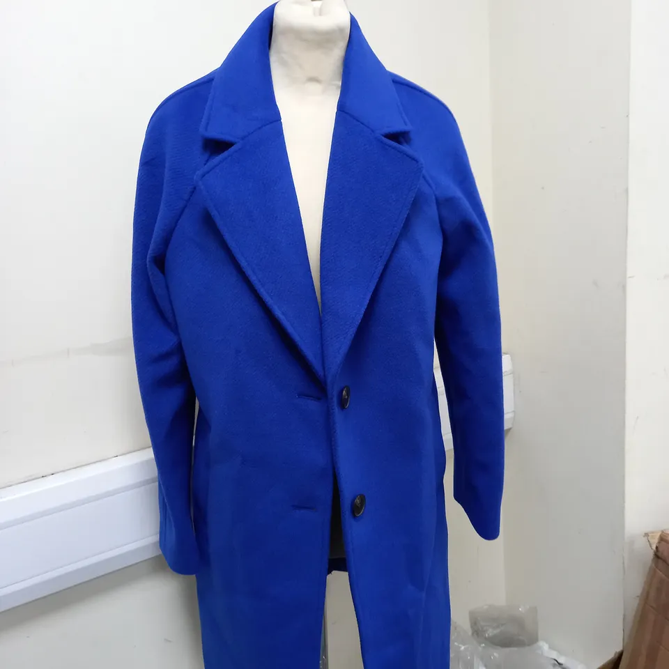 WOMENS M&S DOWN COAT SIZE 8 ELECTRIC BLUE 