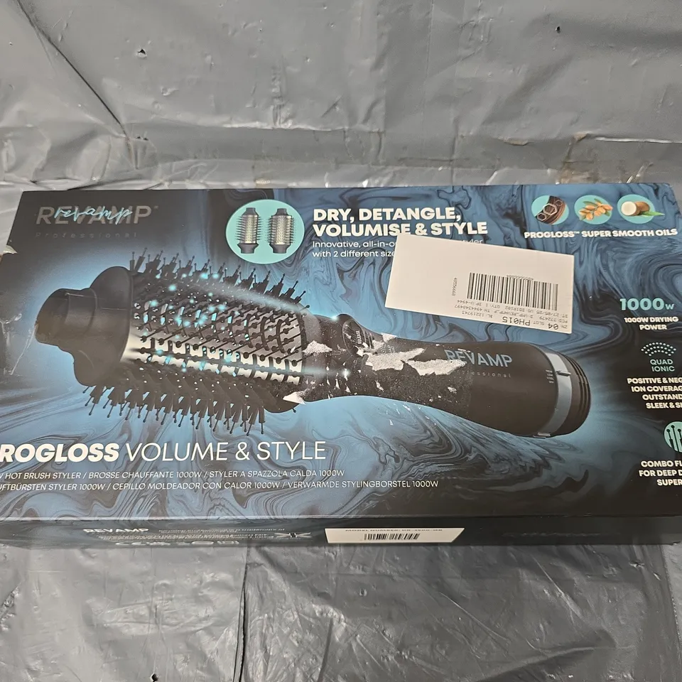 BOXED REVAMP PROGLOSS VOLUME & STYLE 1000W HOT BRUSH STYLER 