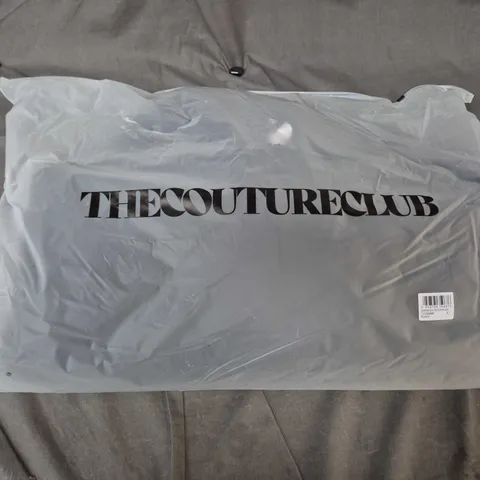 BAGGED THE COUTURE CLUB DIAMOND QUILTED PUFFER COAT IN BLACK - SMALL