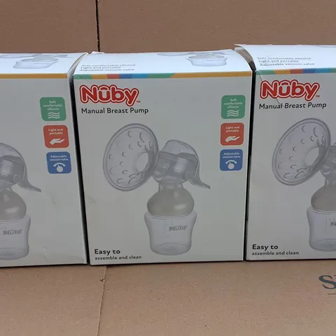 LOT OF 3  NUBY MANUAL BREAST PUMPS