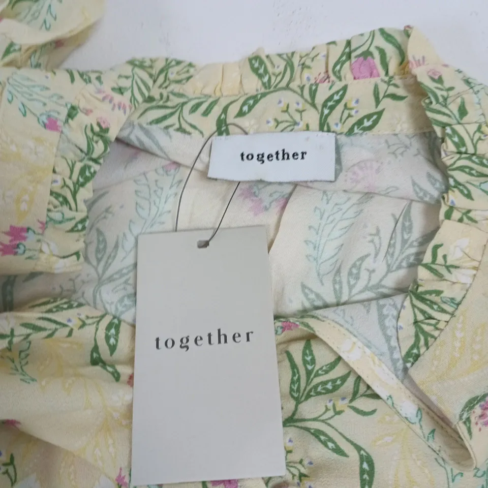 TOGETHER FLORAL MAXI DRESS – YELLOW & GREEN BOTANICAL PRINT SIZE 10