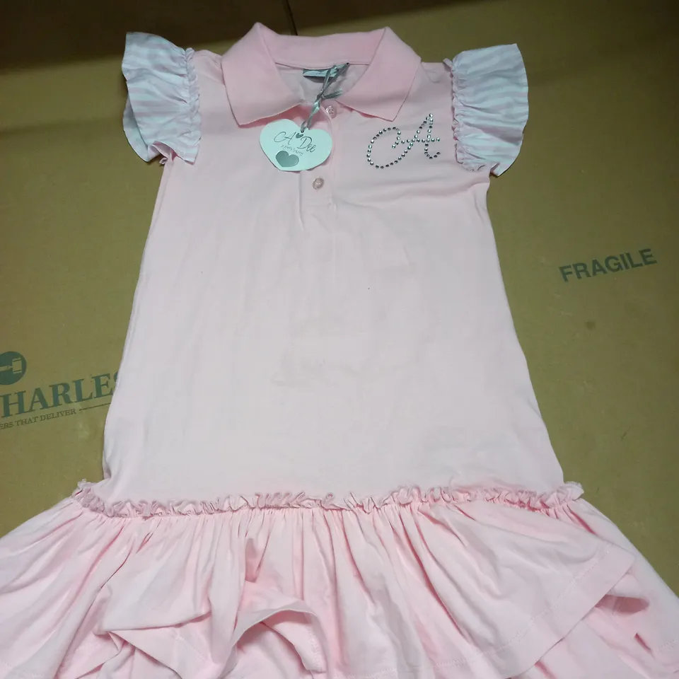 A DEE PINK TSHIRT DRESS WITH BOW ON THE BACK AND DIAMONTE DETAIL - 12 YEARS
