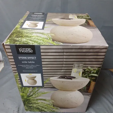 BOXED HOME STONE EFFECT SIDE TABLE - COLLECTION ONLY