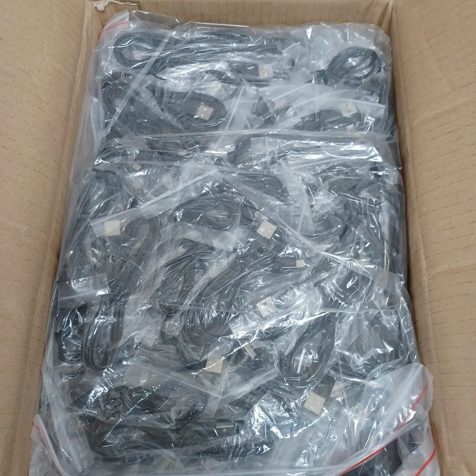 APPROXIMATELY 400 BAGGED MICRO USB CHARGERS IN BLACK 