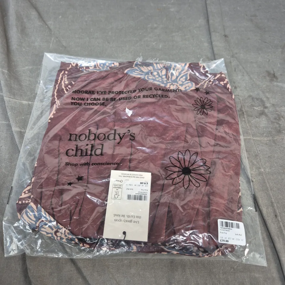 NOBODY'S CHILD ROAN TOP – SOFT RED, UK 16 (EU 44), WOMEN'S TOP