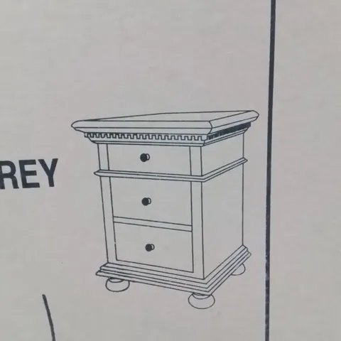 BRAND NEW HOMESDIRECT365 BAKERSFIELD BEDSIDE TABLE ANTIQUE GREY