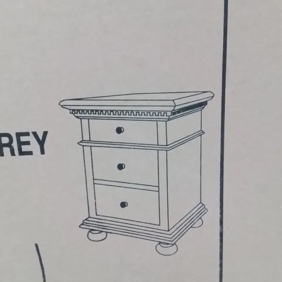 BRAND NEW HOMESDIRECT365 BAKERSFIELD BEDSIDE TABLE ANTIQUE GREY