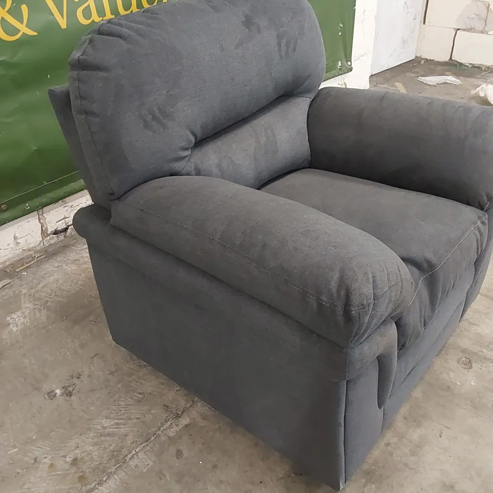 DESIGNER ANDERSON SLATE GREY FABRIC ARMCHAIR 