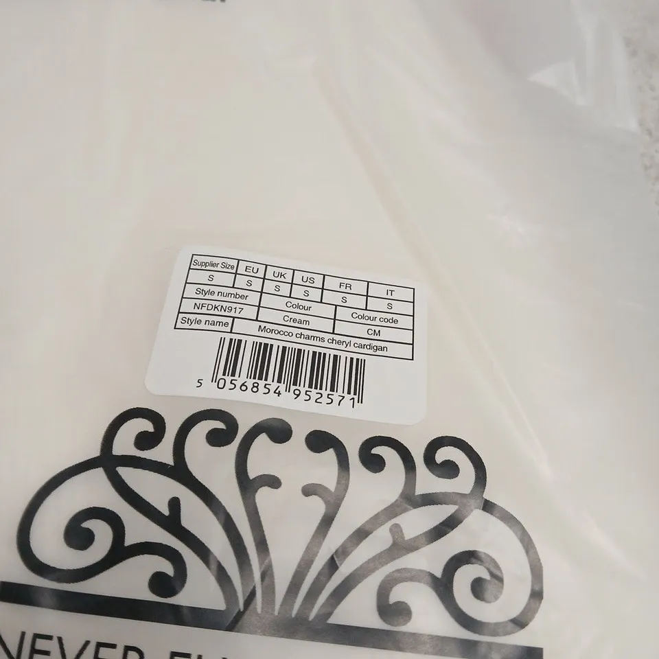 NEVER FULLY DRESSED MOROCCO CHARMS CHERYL CARDIGAN IN CREAM SMALL