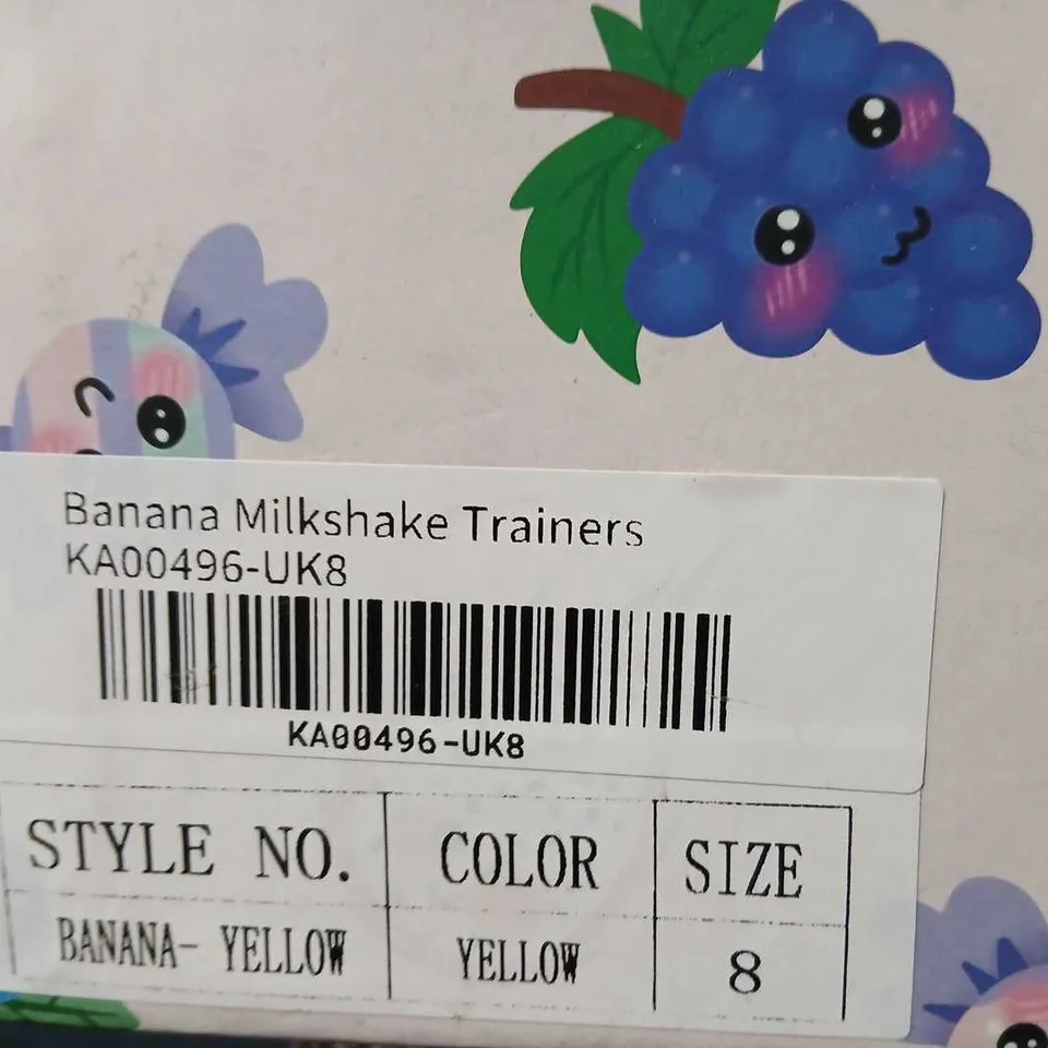 KOI FRUITTI TUTTI BANANA MILKSHAKE TRAINERS – YELLOW,SHOES UK 8 