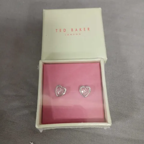 TED BAKER LONDON HEART-SHAPED STUD EARRINGS IN BOX