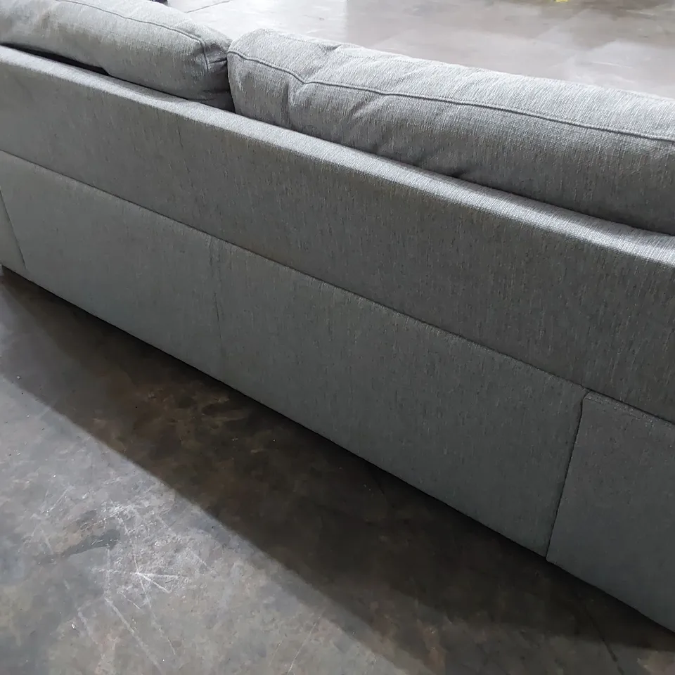 DESIGNER THREE SEATER SOFA GREY FABRIC 