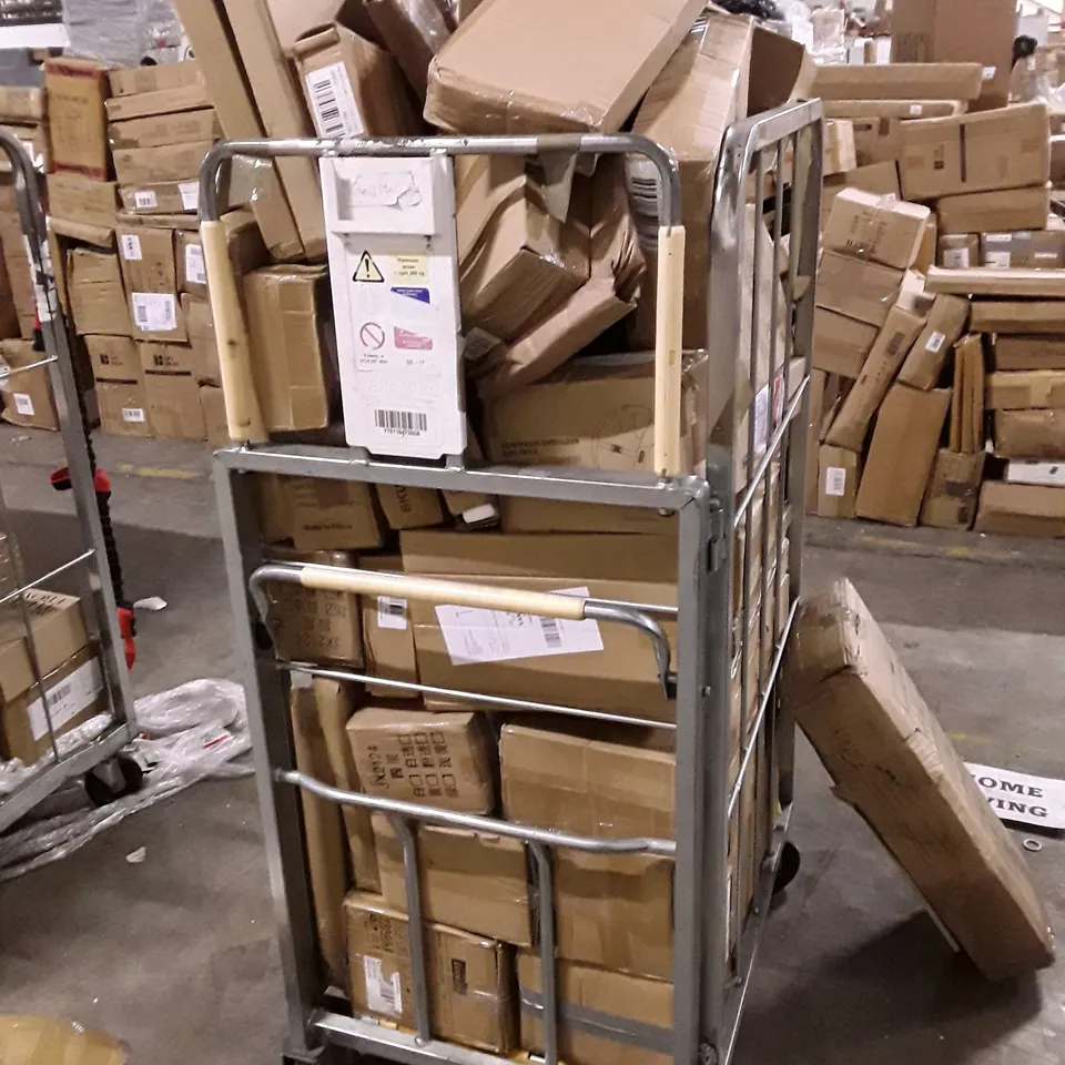 CAGE CONTAINING ASSORTED HOUSEHOLD PRODUCTS 