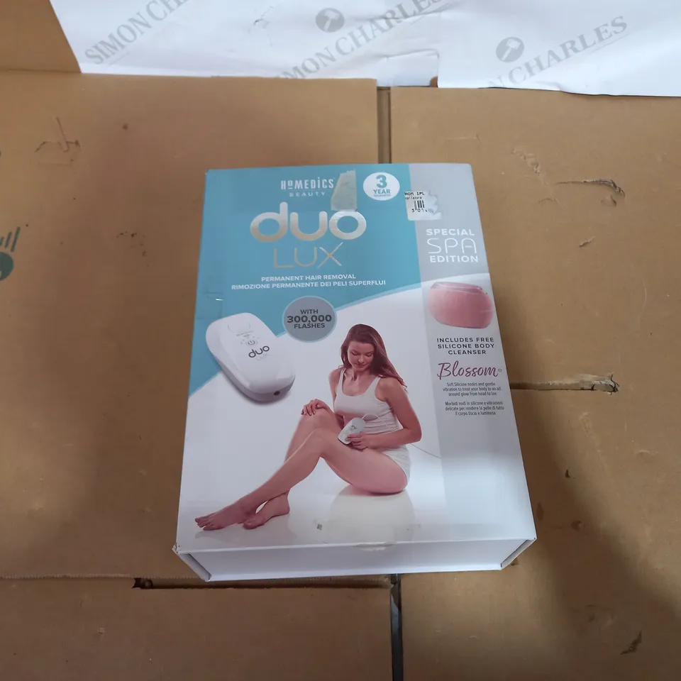 BOXED HOMEDICS DUO LUX PERMANENT HAIR REMOVAL SPECIAL SPA EDITION