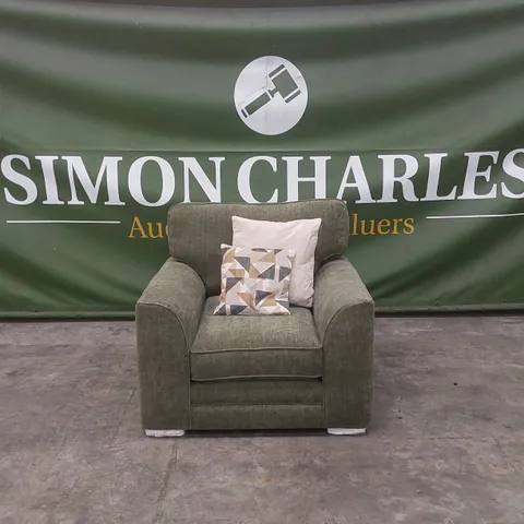 KALUNA FABRIC ARMCHAIR - OLIVE
