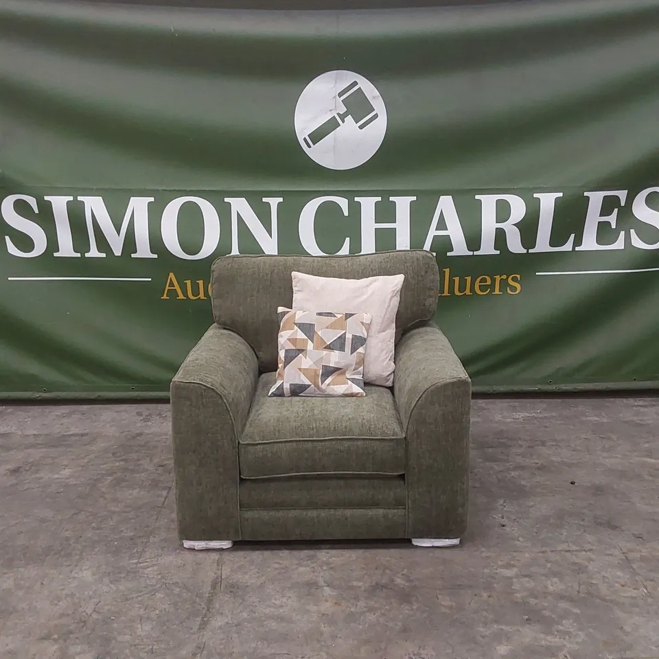 KALUNA FABRIC ARMCHAIR - OLIVE RRP £999