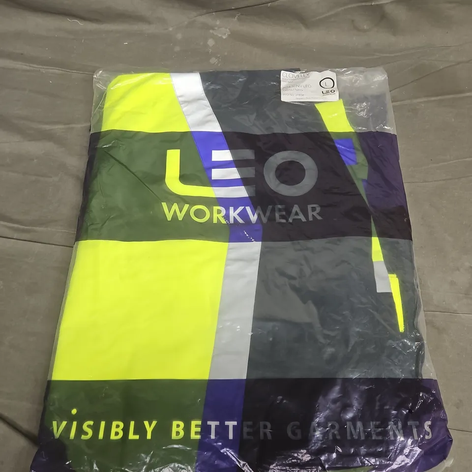 BAGGED LEO WORKWEAR CLOVELLY BREATHABLE EXECUTIVE ANORAK IN YELLOW/NAVY (A04-Y/NV-LEO) - LARGE
