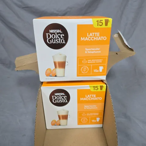 LOT OF 4 15-CUP PACKS OF NESCAFE DOLCE GUSTO LATTE MACHIATTO
