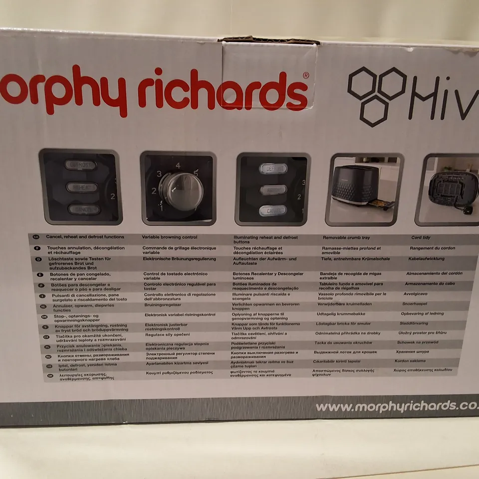 MORPHY RICHARDS HIVE 2-SLICE TOASTER – GREY