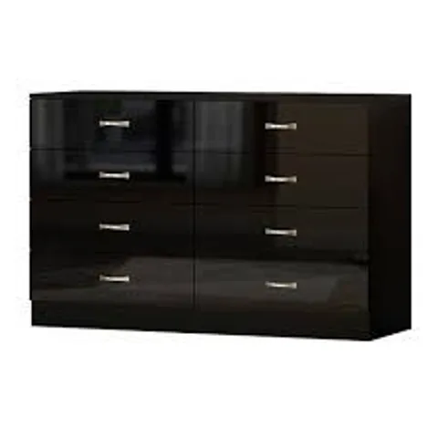 BOXED CHILTERN 8 DRAWER CHEST BLACK GLOSS (2 BOXES)