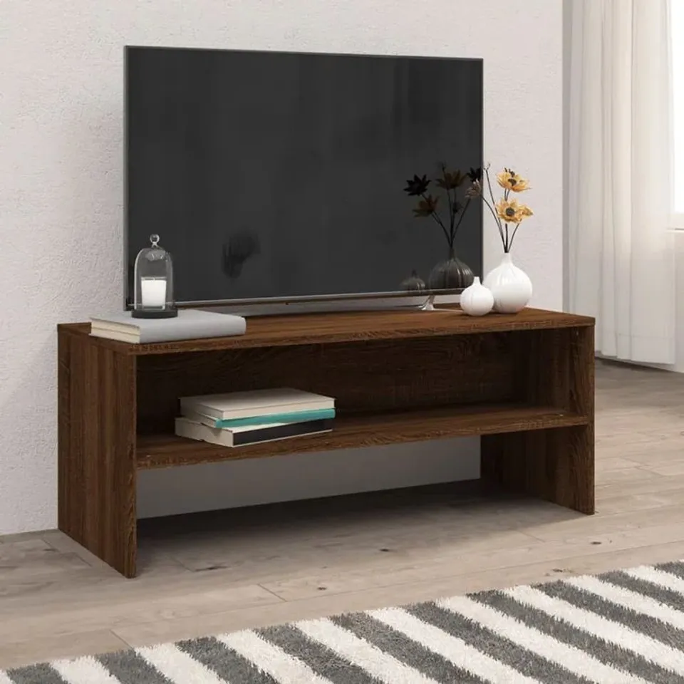 BOXED ALIXA TV STAND FOR TVS UP TO 43" - DARK BROWN (1 BOX)